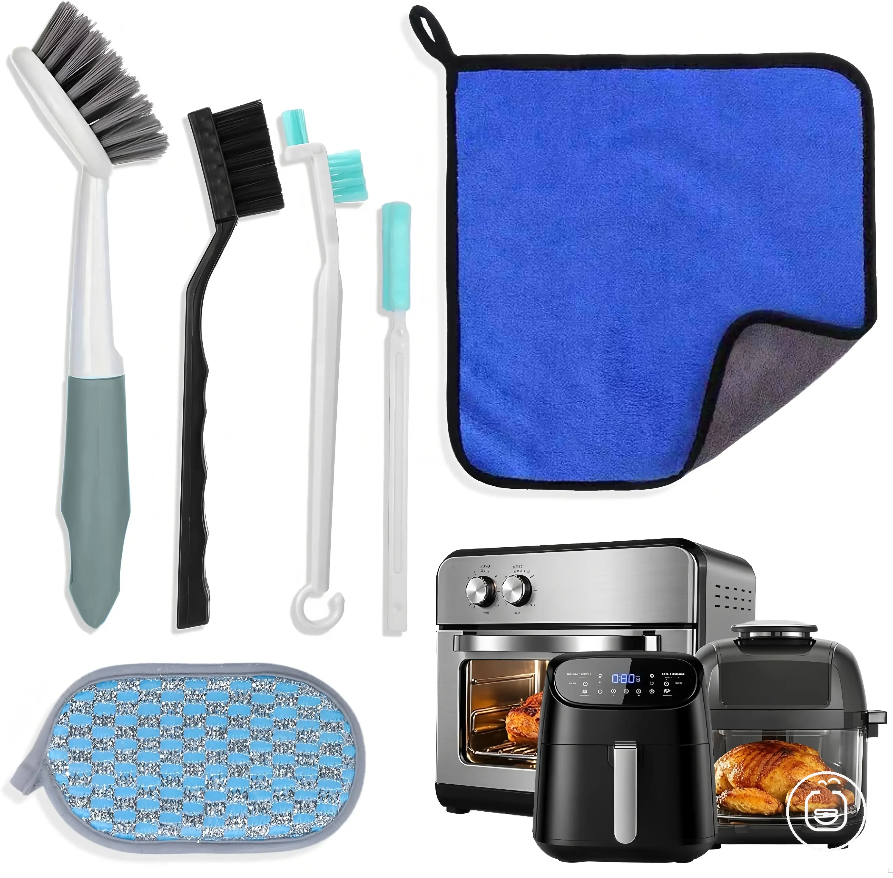 Kit de six brosses de nettoyage pour friteuse sans huile et accessoires de cuisine