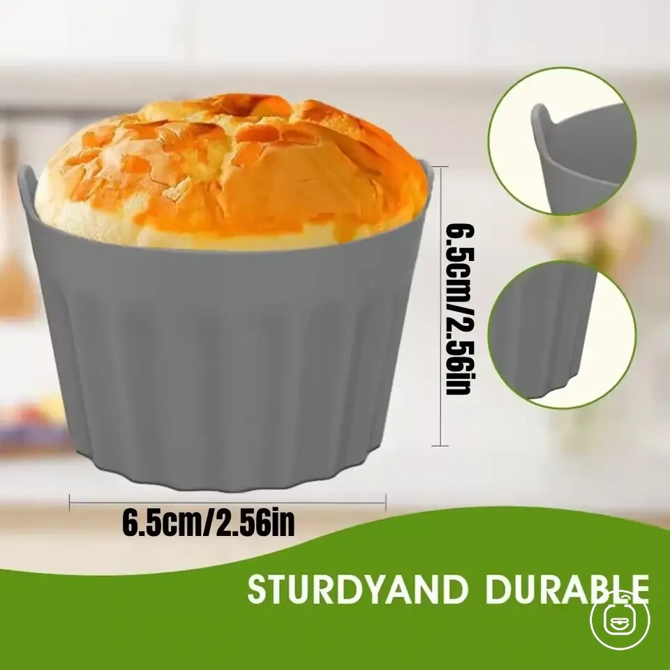 Quatre ramequins en silicone pour friteuse sans huile, muffins, œufs et cupcakes