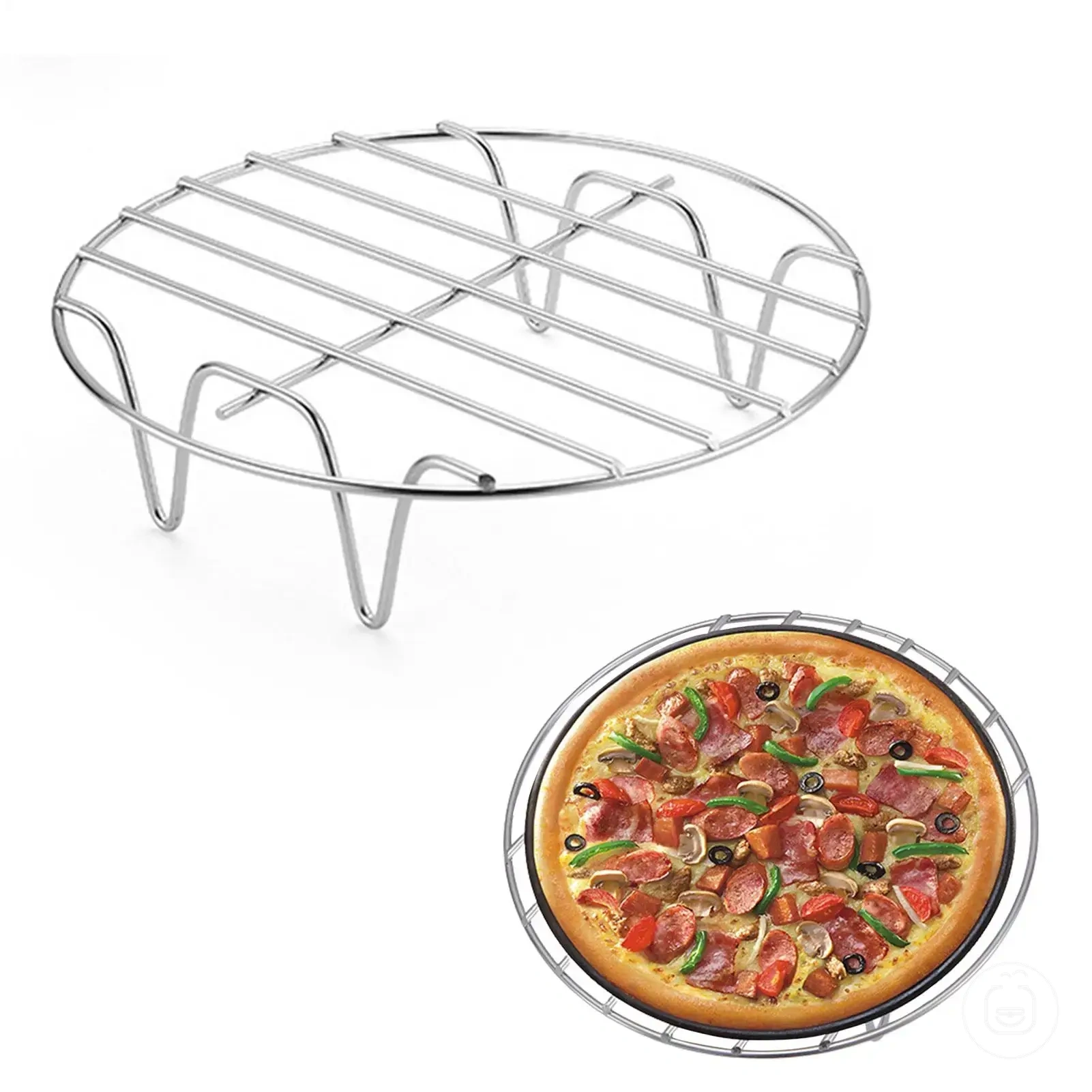 Grille ronde en acier inoxydable pour friteuse sans huile en tailles 6, 7 et 8 pouces