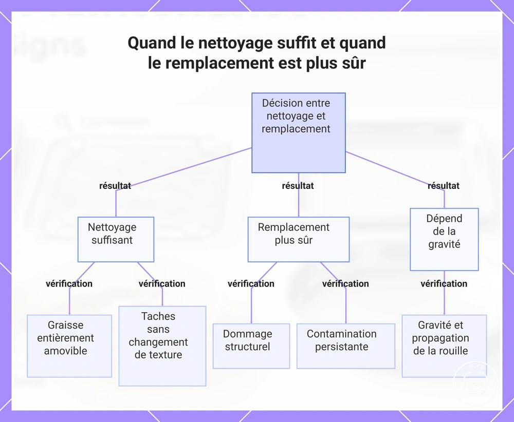 Quand le nettoyage suffit et quand le remplacement est plus sûr