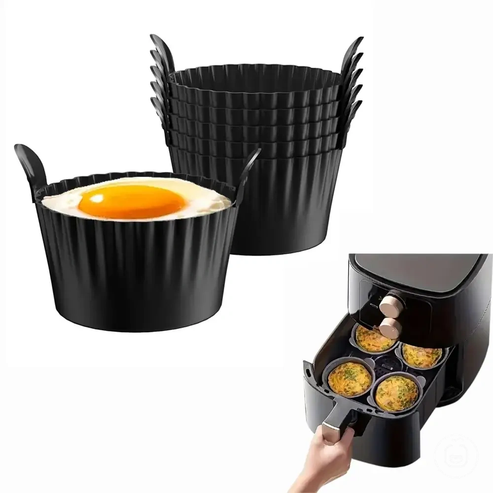 Quatro formas de silicone grau alimentício para ovos pochê e assados na air fryer