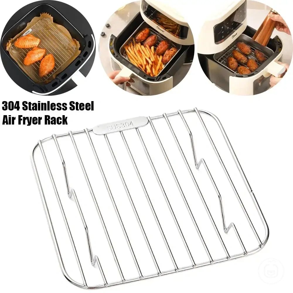 Ayaklı ızgaralı yuvarlak ve kare 304 paslanmaz çelik air fryer rafı